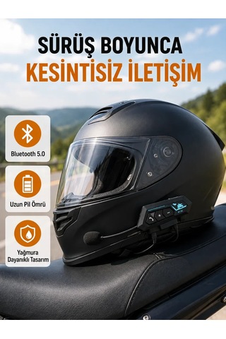 Motosiklet Kask Kulaklığı Bluetooth 5. 0 Gürültü Önleme Ve Hızlı Bağlantı Yeni Nesil 75583550