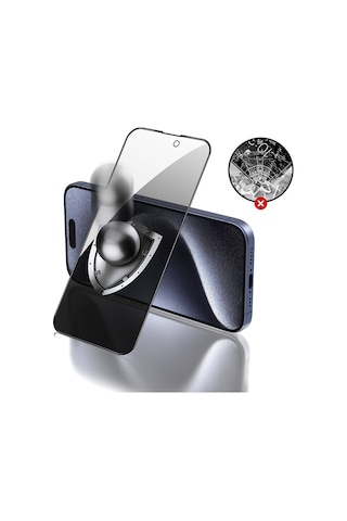 Apple iPhone 15 Pro Max Uyumlu Zore Rika Premium Privacy Temperli Cam Ek