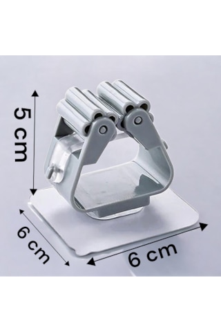 4 Adet Duvara Monte Mop Paspas Tutucu Askı Yapışkanlı Askı Çok Renkli