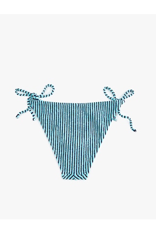 Koton Yanları Bağlamalı Çizgili İpli Bikini Altı Turkuaz 4sak00126mm Turkuaz