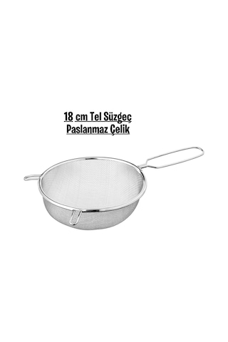 18 Cm Paslanmaz Çelik Tel Süzgeç
