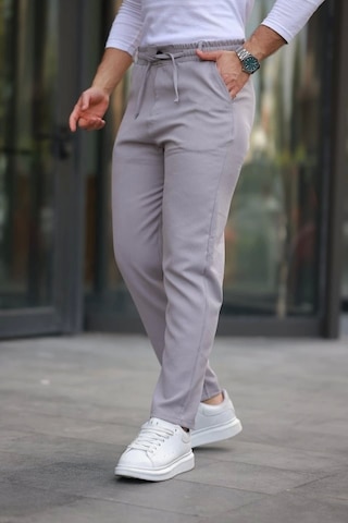 Defymoda Erkek Beli Bağcıklı Jogger Pantolon Gri