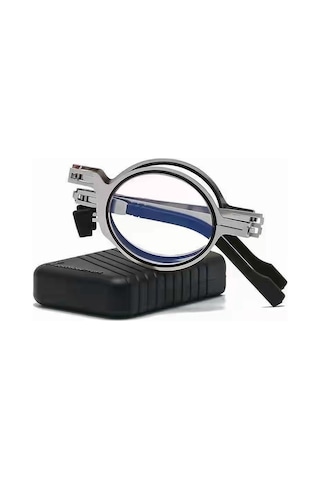 Yaozixa Erkekler İçin Katlanabilir, Ultra Hafif, Vida Yok, Anti-mavi Işık, Yüksek Kaliteli Görüş Sağlayan, Yorulmayı Önleyen, Taşınması Kolay Güneş Gözlüğü +300, Dairesel Kare, Kutulu Paketle Beyaz