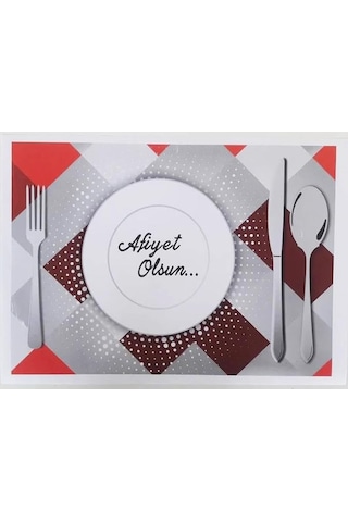 Kağıdı Afiyet Olsun Baskılı Beyaz Masa Örtüsü - 29 X 40 Cm. - 100 Adetlik Paket Genel