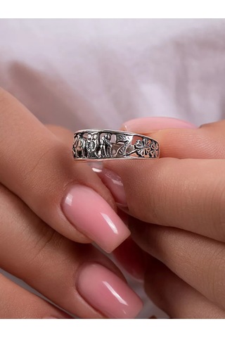 Lucente Şans Ve Mutluluk Yüzüğü 7 Sembol Gümüş 925 211859420 Gri