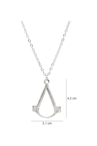 Assassin's Creed Kolye Oyuncu Kolyesi Gümüş Renk Klasik Zincirli Gümüş