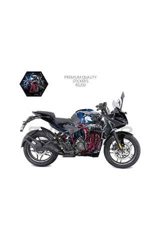 Bajaj Rs200 Sticker Kaplama Venom Motor Kaplama Modeli Hazır Kit