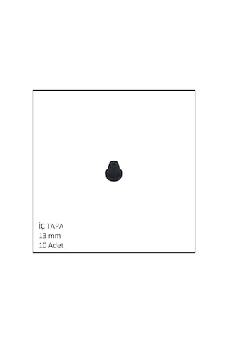 Plastik İç Tapa, Yuvarlak, 13 Mm 10 Adet Siyah