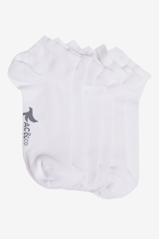 AC&Co / Altınyıldız Classics Erkek Beyaz Pamuklu 5'li Paket Esnek Patik Çorap