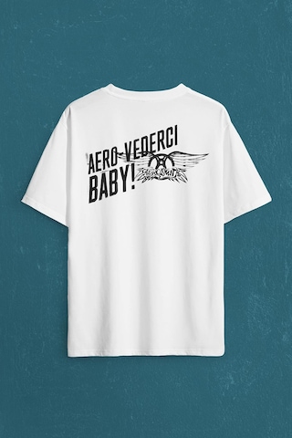 Aerosmith Steven Tyler Black On Black Wings Sırt Ön Baskılı Oversize Tişört Unisex T-shirt 001