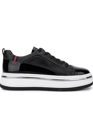 Tamer Tanca Erkek Hakiki Deri Siyah Sneakers & Spor Ayakkabı 381 21624 Erk Ayk Y25 Sıyah Dr/rgn Siyah