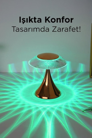 Lw-31 Wood Grain Abajur Karistal Elmas Masa Lambası Romantik Akrilik Led Gece Lambası Kahverengi