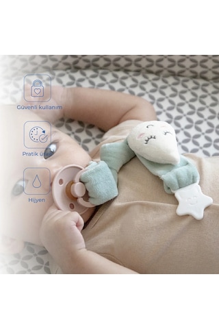 Babyjem Emzik Askısı Damla Desen Yeşil
