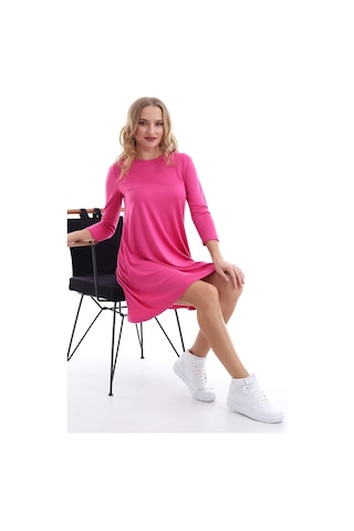 Self Clothing Kadın Bisiklet Yaka Pembe Elbise Pembe