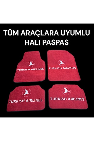 Lüx Oto Halı Paspas Desenli Yıkanabilir Universal Her Araca Uyumlu Turkish Air