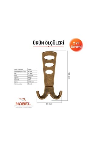 Seylan Portmanto Askısı, Metal Vestiyer Askısı, Anti K Sari, Duvar Ve Dolap Askılığı 5'li Set Vidalı