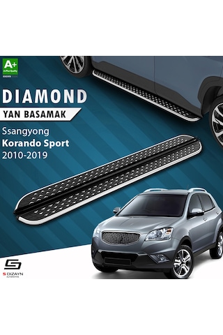 S-dizayn Ssangyong Korando Sport Diamond Krom Yan Basamak 203 Cm 2010-2019 A+ Kalite