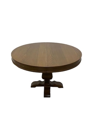 Orleans Fransız Klasik Still Yuvarlak Açılır Ceviz Masa 100x100 Ceviz