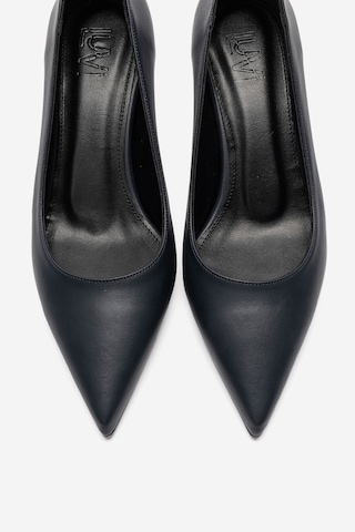 Luvi Shoes Velmıra Lacivert Mat Kadın Topuklu Ayakkabı