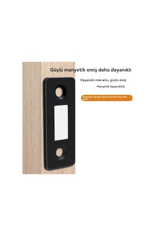 10 Ultra İnce Güçlü Manyetik Dolap Kapısı Mıknatısı Siyah