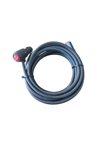 Araç Çakmaklık Uzatma Kablosu 12-24 Volt On/of Anahtarlı 16 Amper Yüksek Güç Çeken Cihazlara Özel 2 X1,5mm Ttr Bakır 5 Mt-siyah