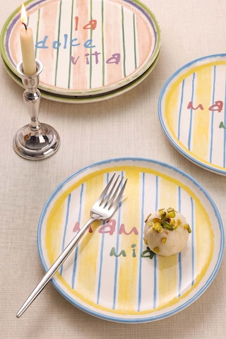 Mama Mia & La Dolce Vita Nordic 4'lü Pasta Tabağı 22 Cm Çok Renkli