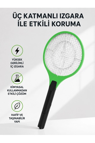 Yüksek Gerilimli Elektronik Sinek Raket - Sessiz, Kimyasız Ve Güvenli Kullanım