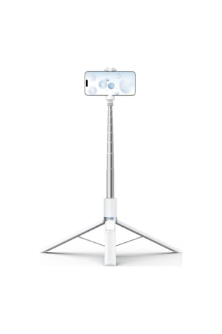 Telesin Bluetooth Özellikli Tripod & Selfie Stick 1.7m Beyaz Renkli Hafif Ve Taşınabilir