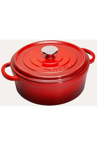 Sürel 24cm Döküm Derin Tencere Kırmızı