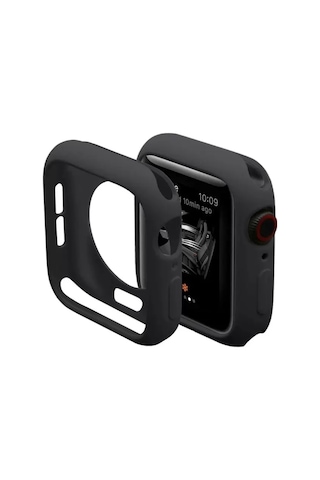 Newface Apple Watch Uyumlu38mm Silikon Alt Kasa - Siyah Korumalı Kapak