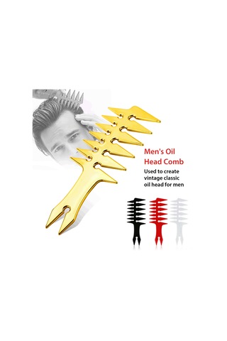 Vkemall Erkekler İçin Vintage Yağlı Saç Stili Oluşturucu Çift Taraflı Dokulu Saç Tarakası - Pp Malzeme Antistatik Dayanıklı