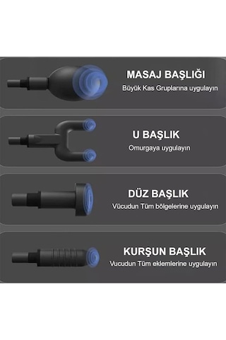 Defne Star Darbeli Titreşimli Şarjlı Sporcu Masaj Tabancası Masaj Aleti Kas Egzersiz Aleti Ng-sm003 Çok Renkli