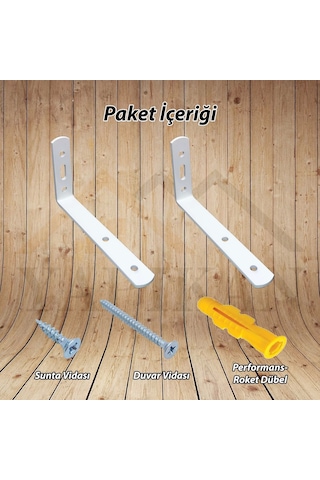 Beyaz Deprem Güvenliği Dolap Sabitleme Seti 6 X 14 Cm - Mobilya Duvara Sabitleme Aparatı