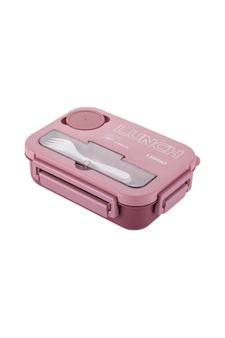 Xurunkeji Taşınabilir Izgara Bölmeli Öğle Yemeği Kutusu Öğrenci Ofisi Çatal Ve Kaşıklı Bento Kutusu Mikrodalga Gıda Saklama Kabı B Pembe