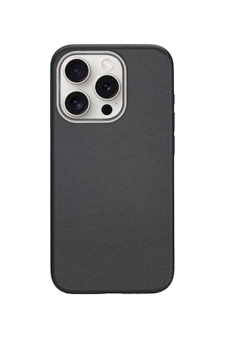 Apple Uyumlu iPhone 14 Pro Max Kılıf Magsafe Destekli Premium Pu Deri Kapak Royal Case/adora Siyah