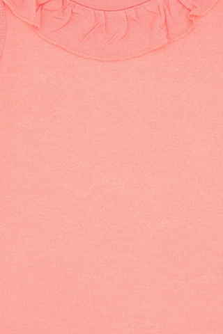 U.S. Polo Assn. Kız Çocuk Pembe Bisiklet Yaka Fırfır Detaylı Kolsuz Tişört 50306242-VR041