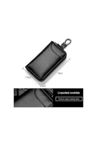 Createtech 9105 Bel Asılı Fermuarlı Cüzdan - 2 Kapaklı Çok Fonksiyonlu - Deri Tuşlar - Black Kahverengi Kahverengi