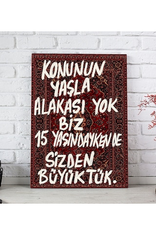 Bk Gift Vintage Klasik Sanat Esprili Sözlü Dekoratif Kanvas Tablo - 5 Çok Renkli