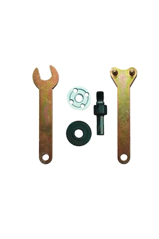 Springsun 3/8'' 10mm Açılı Taşlama Mandren Adaptörü + Disk Tutucu & 2 Anahtar 5'ü 1 Arada