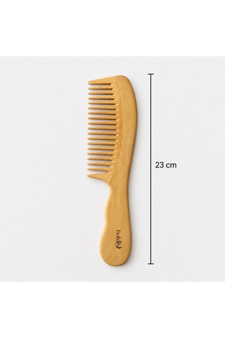 Doğal Geniş Dişli Saplı Şimşir Tarak 23 Cm Model 2 Ultra Pürüzsüz Yüzey