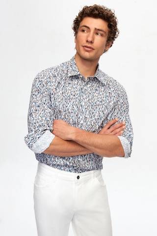 Twn Slim Fit Lacivert Baskılı Gömlek 2ec0221062590 Lacivert