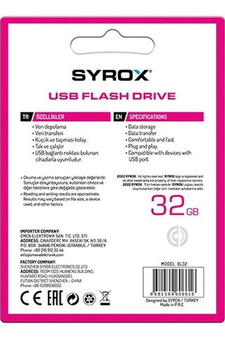 Syrox 32 Gb Usb Flash Bellek Bold Bl32