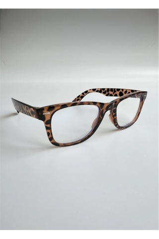 Habeq Wayfarer Leopar Desenli Mavi Işık Korumalı Optik Uyumlu Koruma Gözlüğü Çok Renkli