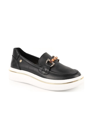 Mamma Mia Mammamia Kadın Hakiki Deri Comfort Sneaker Kalın Taban Bağcıklı Günlük Ayakkabı Siyah