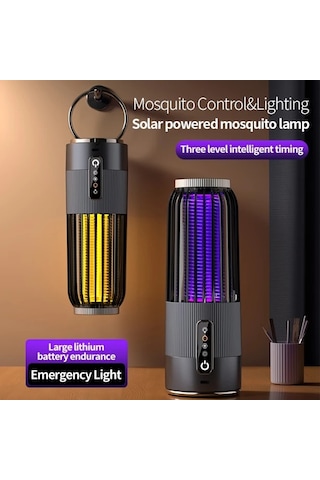 Motion003 Gümüş Akışı Sivrisinek Lambası 1200mah Usb Şarjlı Taşınabilir Elektrikli 3 Seviyeli Zamanlayıcı Gece Lambası Işık Kontrollü