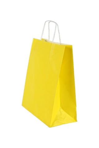 Btambalaj Sarı Kraft Çanta 18X8X24 ( 25 Adet ) ( Kağıt Poşet Çanta )