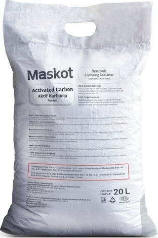 Maskot Aktif Karbonlu Kedi Kumu 20 L