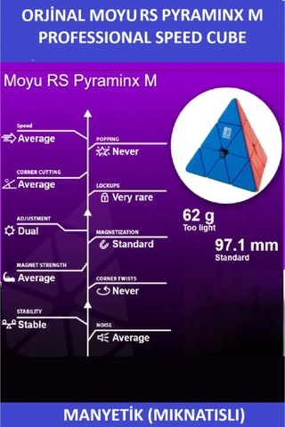 Moyu Rs Pyramınx Mıknatıslı Profesyonel Speed Cube-3x3 Zeka Küpü-sabır Küpü-wca Turnuva Küpü