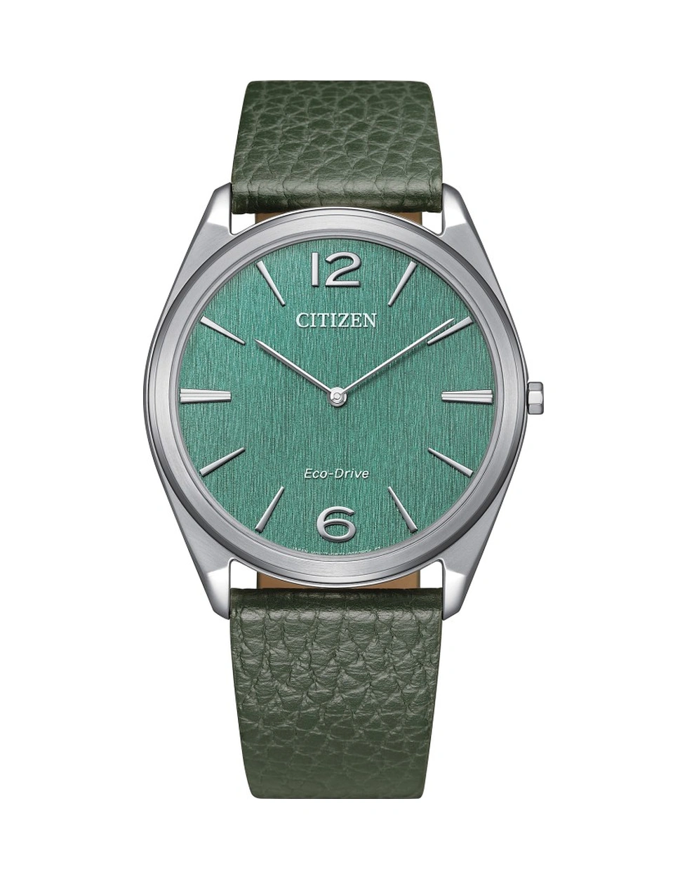 Citizen Ar3120-32x Eko-drive Safir Camlı Deri Kordon Çelik Kasa Yeşil Renk Erkek Kol Saati Metalik