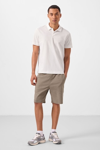 Tommy Life Ekru Standart Kalıp Basic Polo Yaka Erkek T-shirt - 87748